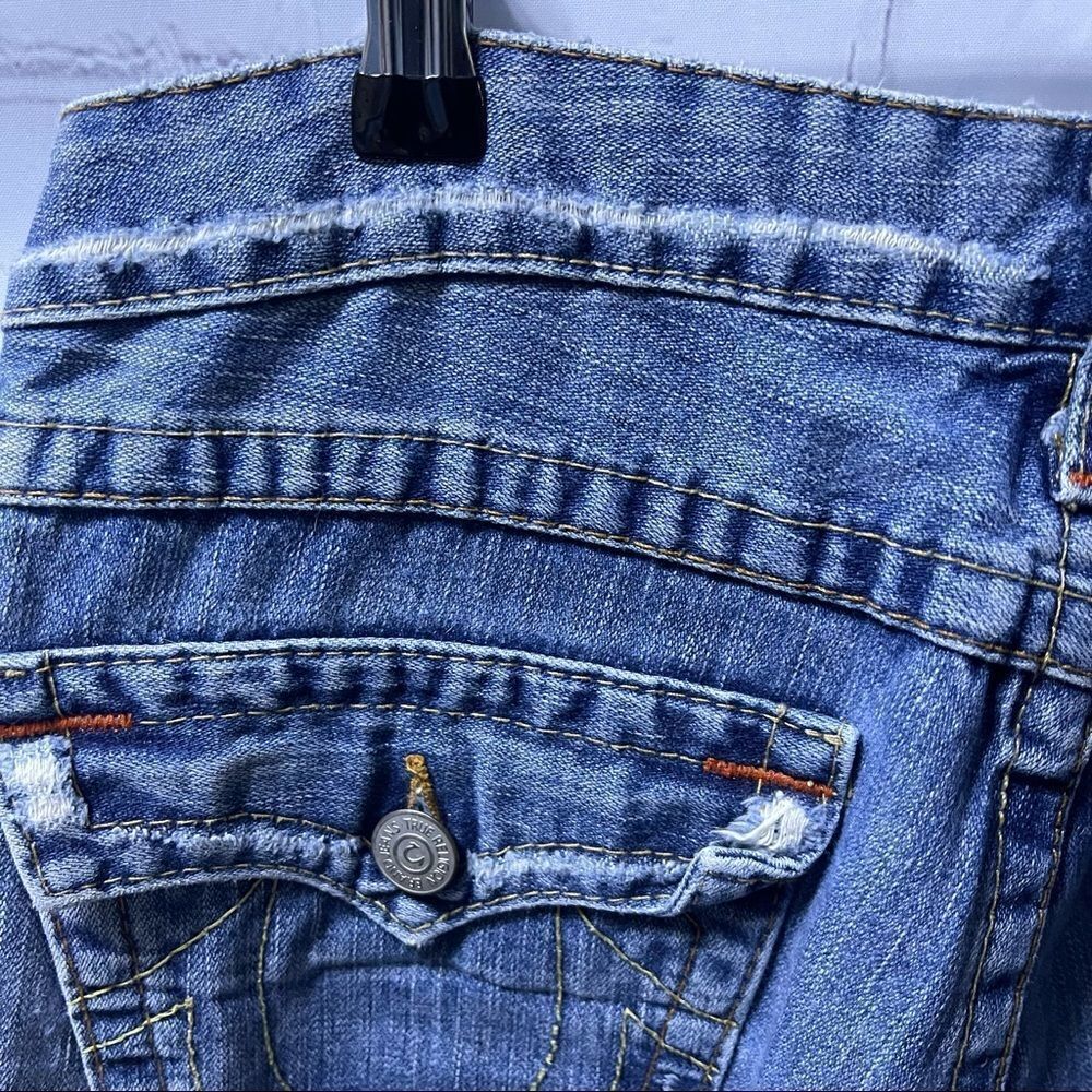 True Religion Distressed Blue Bootcut Jeans - Picture 6 of 8